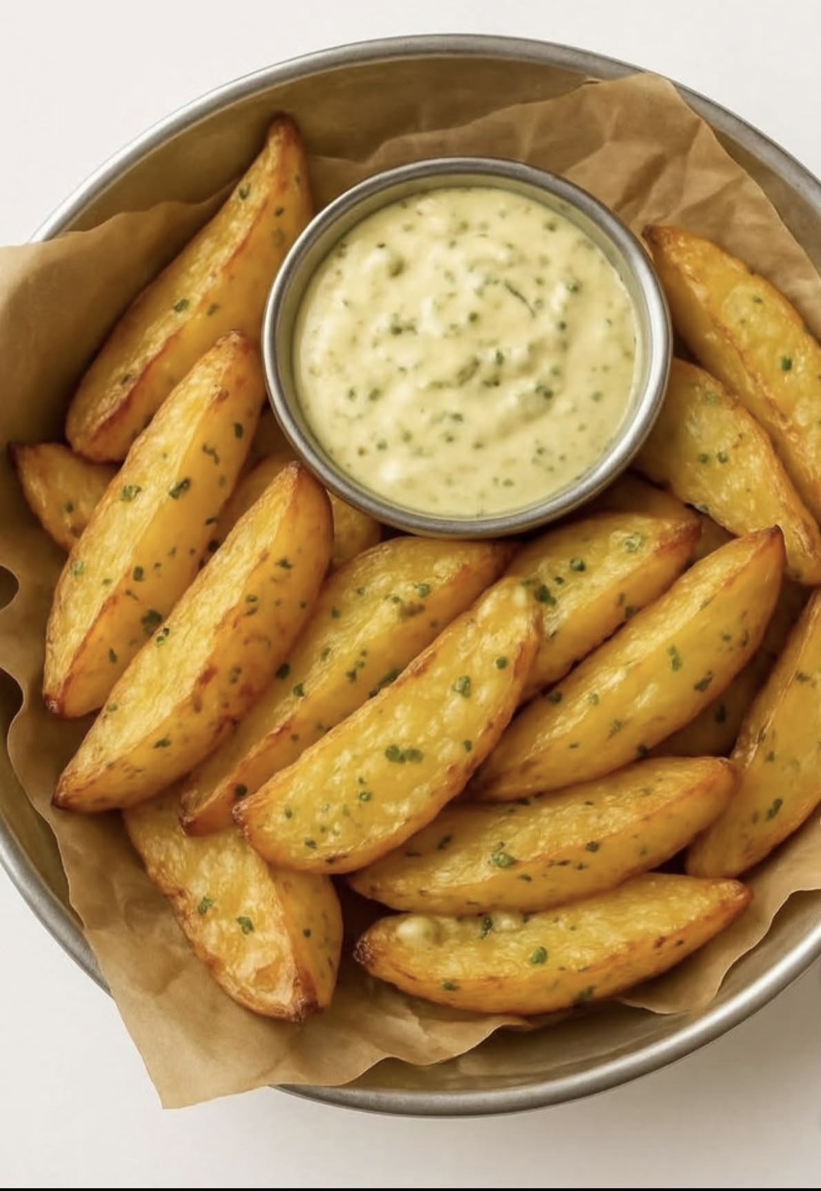 Crispy potato wedges Plain