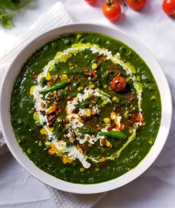Smokey lahsuni Corn Palak